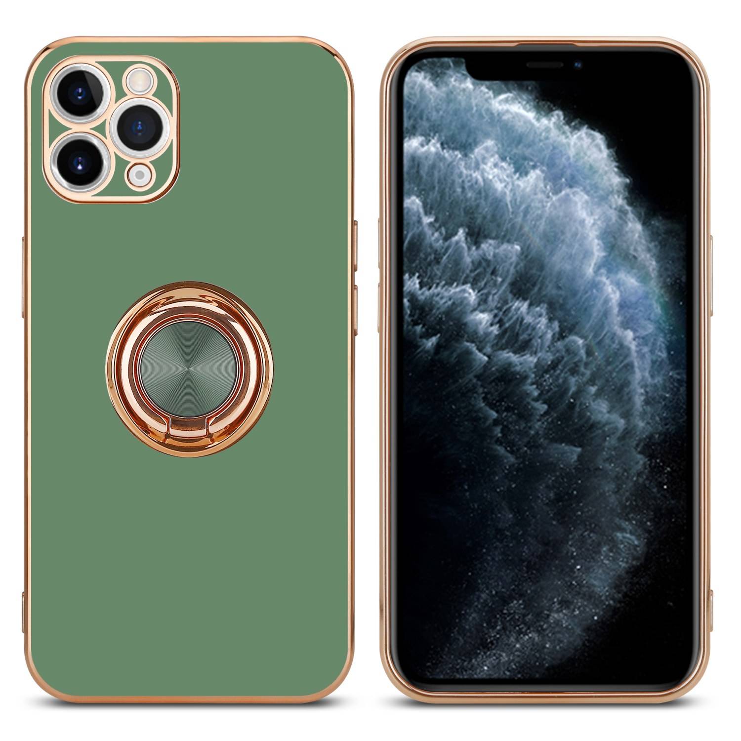 Cadorabo Schutzhülle für Apple iPhone 11 PRO Hülle in Grün Etui Case Cover Kameraschutz magnetische Autohalterung-2