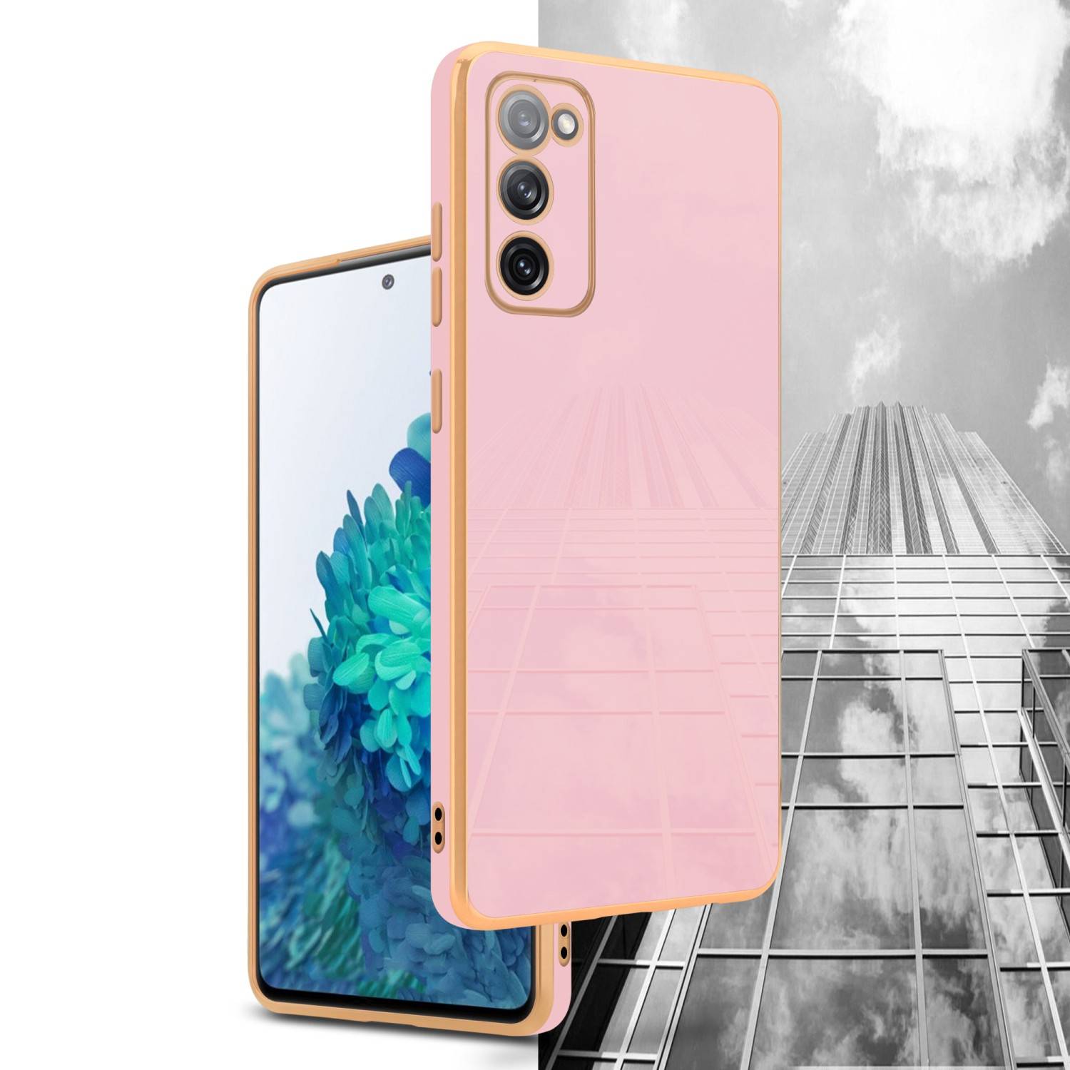 Cadorabo Schutzhülle für Samsung Galaxy S20 FE Hülle in Rosa Handyhülle TPU Silikon Kameraschutz Etui Case-3