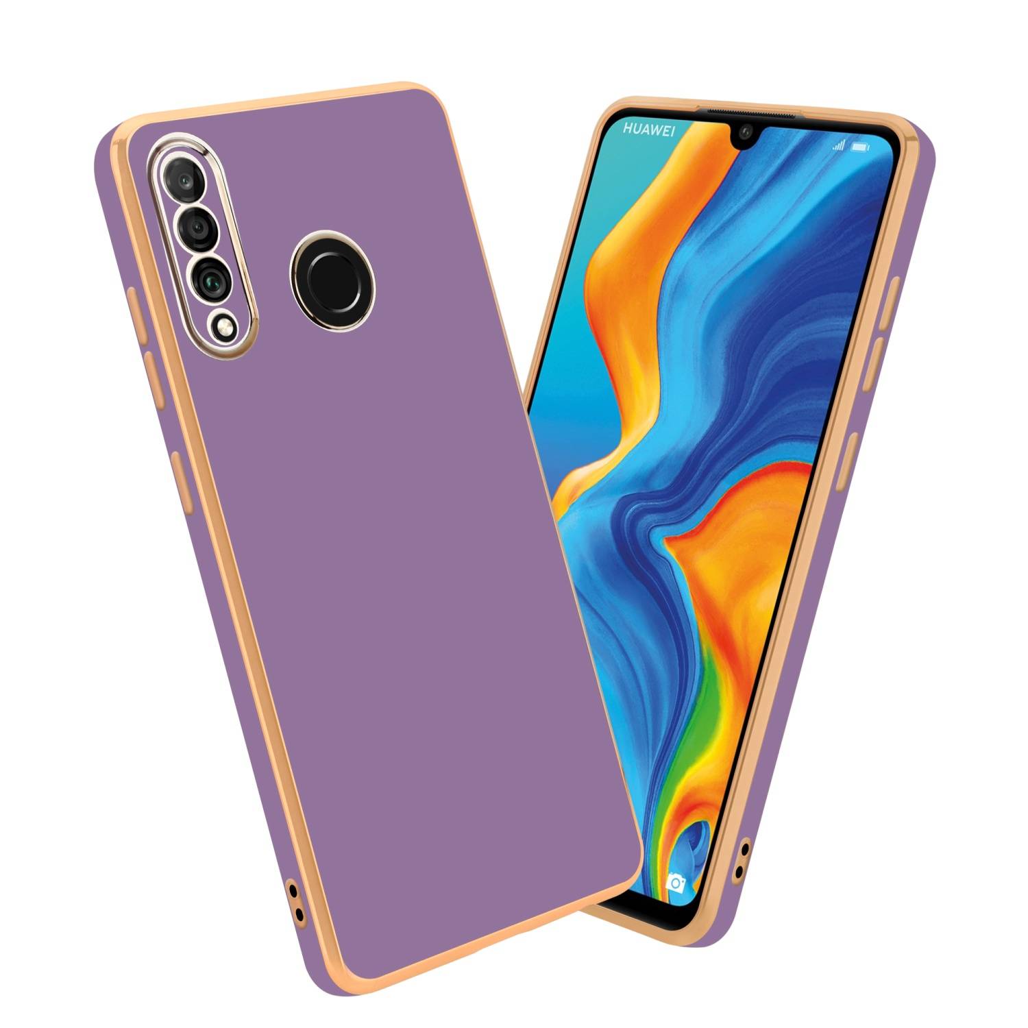 Cadorabo Schutzhülle für Huawei P30 LITE Hülle in Lila Handyhülle TPU Silikon Kameraschutz Etui Case-0