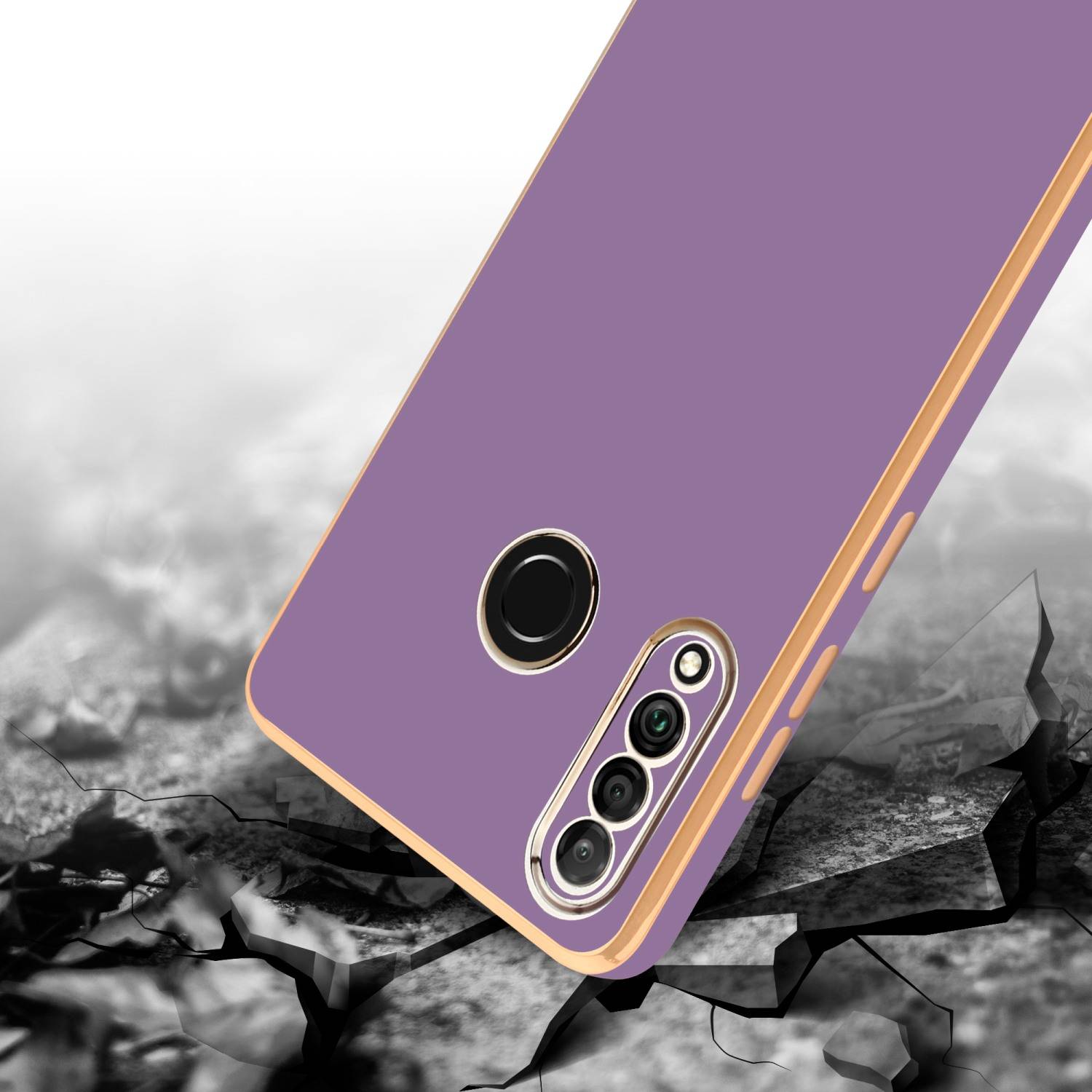 Cadorabo Schutzhülle für Huawei P30 LITE Hülle in Lila Handyhülle TPU Silikon Kameraschutz Etui Case-4