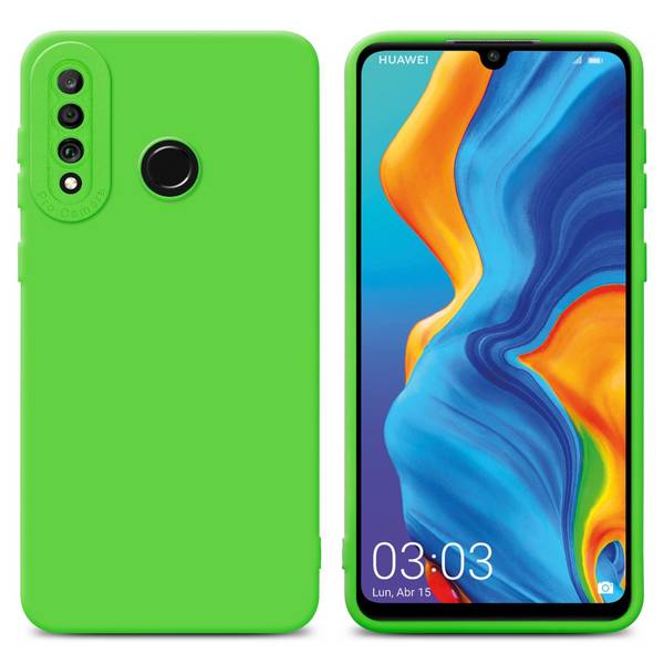 Cadorabo Hülle für Huawei P30 LITE Schutz Hülle in Grün TPU Silikon Etui Case Handyhülle