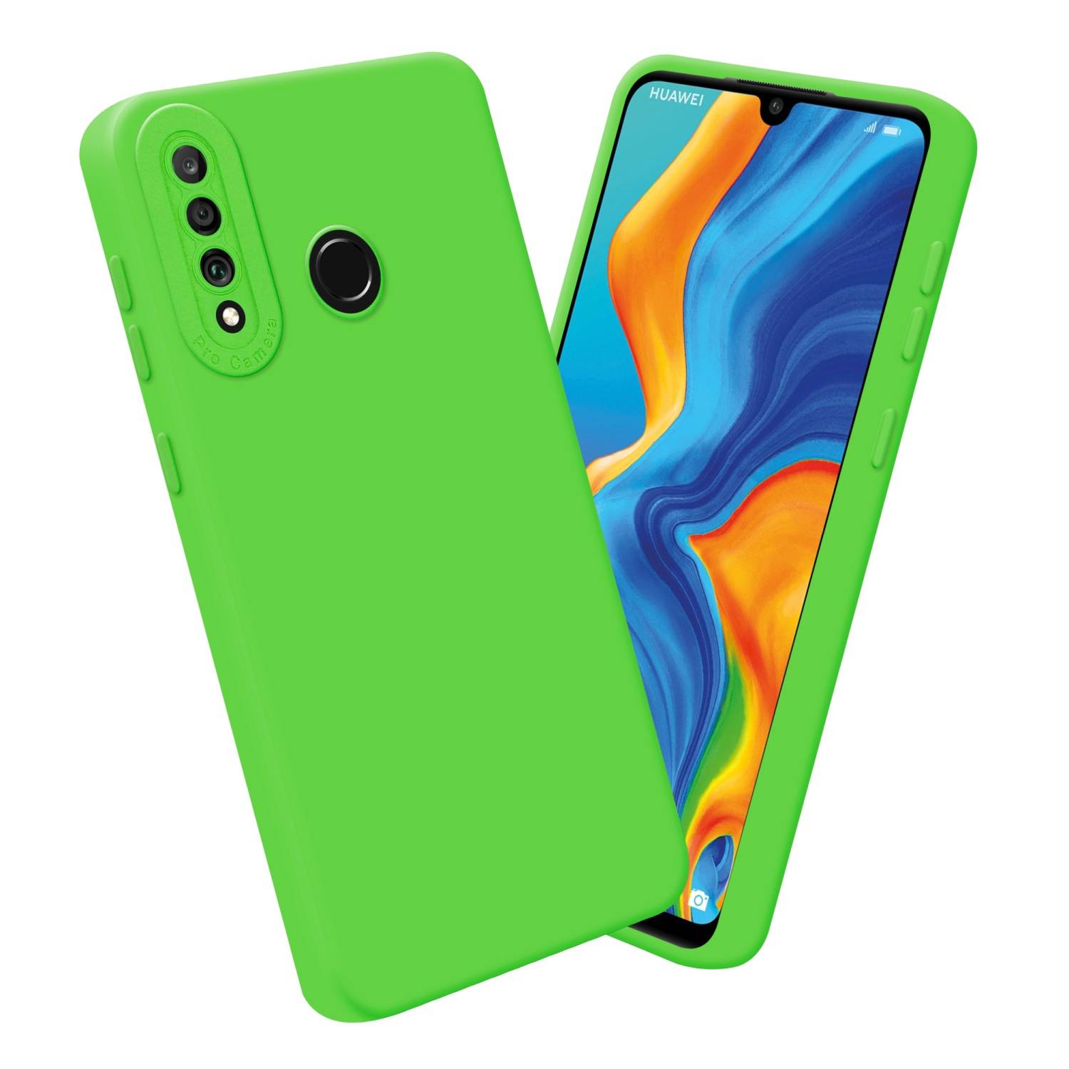 Cadorabo Hülle für Huawei P30 LITE Schutz Hülle in Grün TPU Silikon Etui Case Handyhülle-3