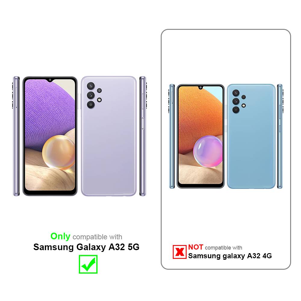 Cadorabo Hülle für Samsung Galaxy A32 5G Schutz Hülle in Schwarz Handyhülle Etui Case Cover Magnetverschluss-1