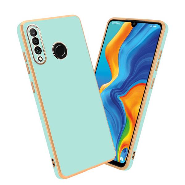 Cadorabo Schutzhülle für Huawei P30 LITE Hülle in Grün Handyhülle TPU Silikon Kameraschutz Etui Case