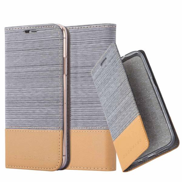 Cadorabo Hülle für Apple iPhone 13 PRO Schutzhülle in Grau Handy Hülle Etui Book Case Cover