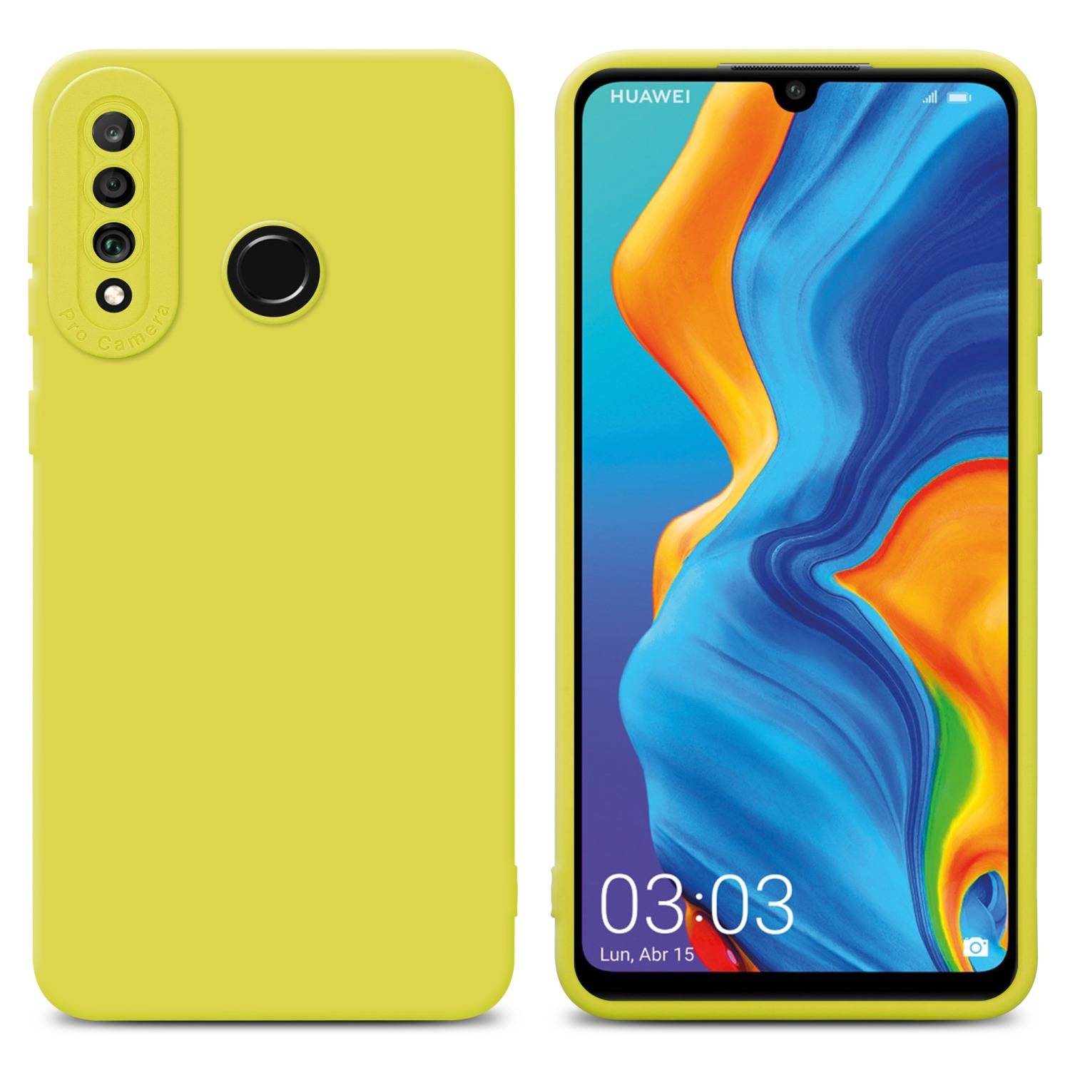 Cadorabo Hülle für Huawei P30 LITE Schutz Hülle in Gelb TPU Silikon Etui Case Handyhülle-0