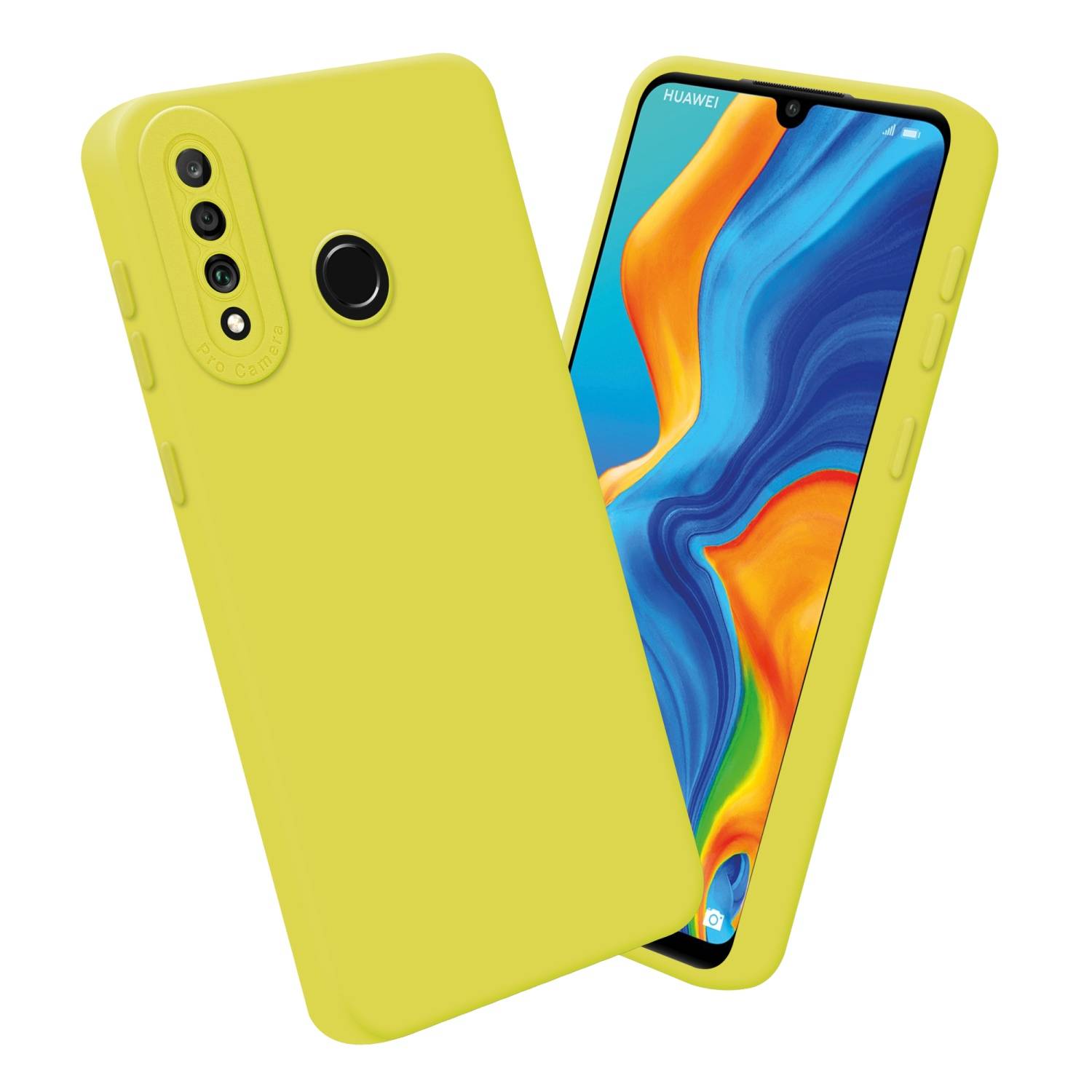 Cadorabo Hülle für Huawei P30 LITE Schutz Hülle in Gelb TPU Silikon Etui Case Handyhülle-3