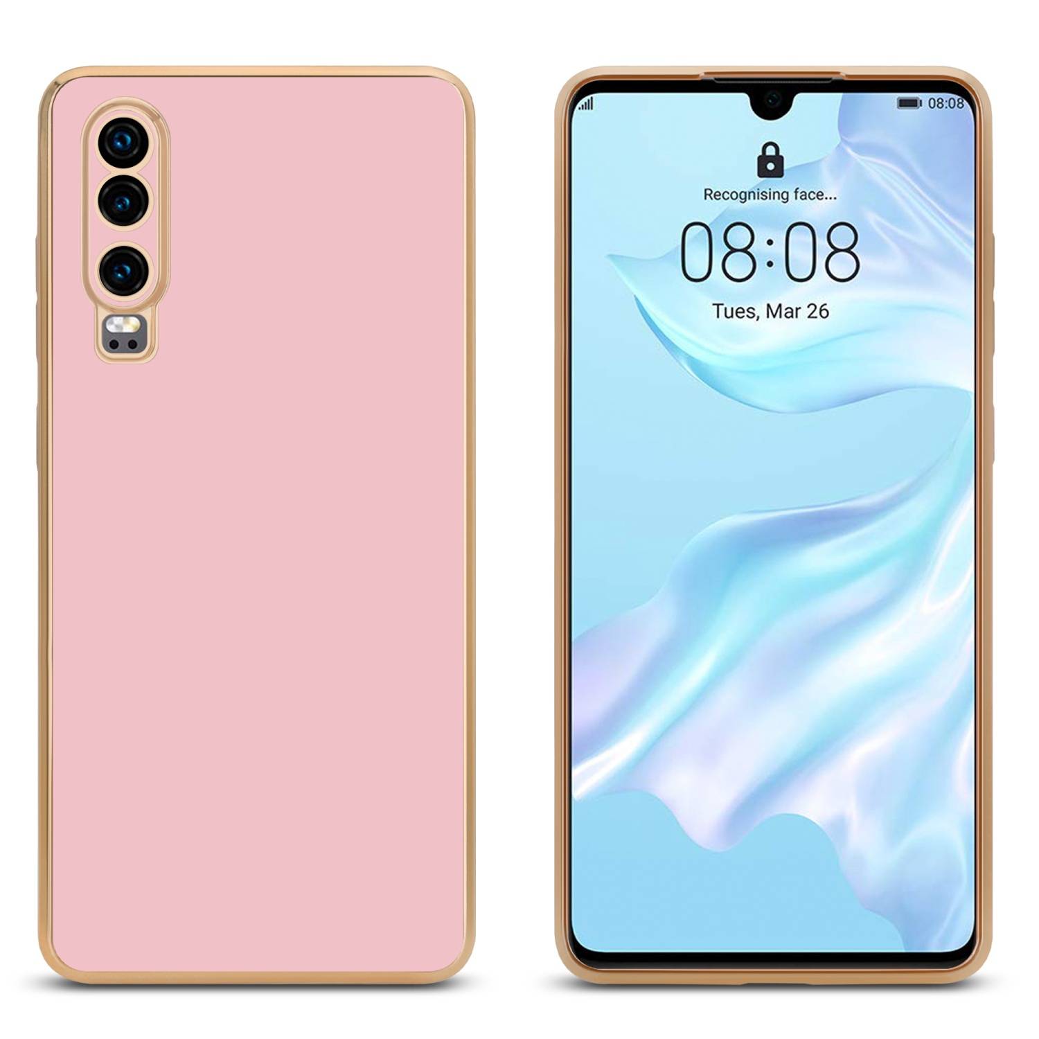 Cadorabo Schutzhülle für Huawei P30 Hülle in Rosa Handyhülle TPU Silikon Kameraschutz Etui Case-2