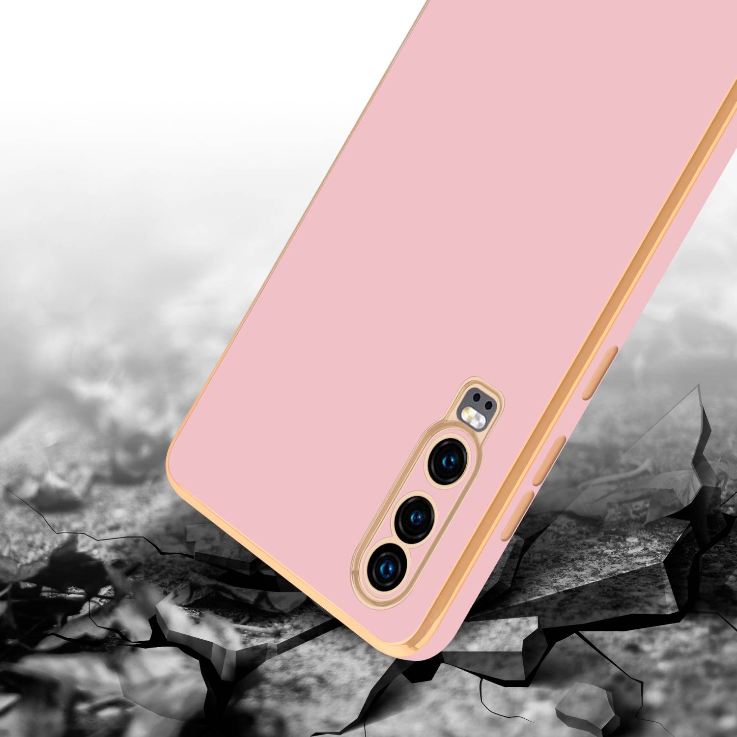 Cadorabo Schutzhülle für Huawei P30 Hülle in Rosa Handyhülle TPU Silikon Kameraschutz Etui Case-4