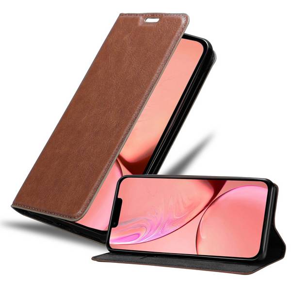 Cadorabo Hülle für Apple iPhone 13 PRO Schutz Hülle in Braun Handyhülle Etui Case Cover Magnetverschluss