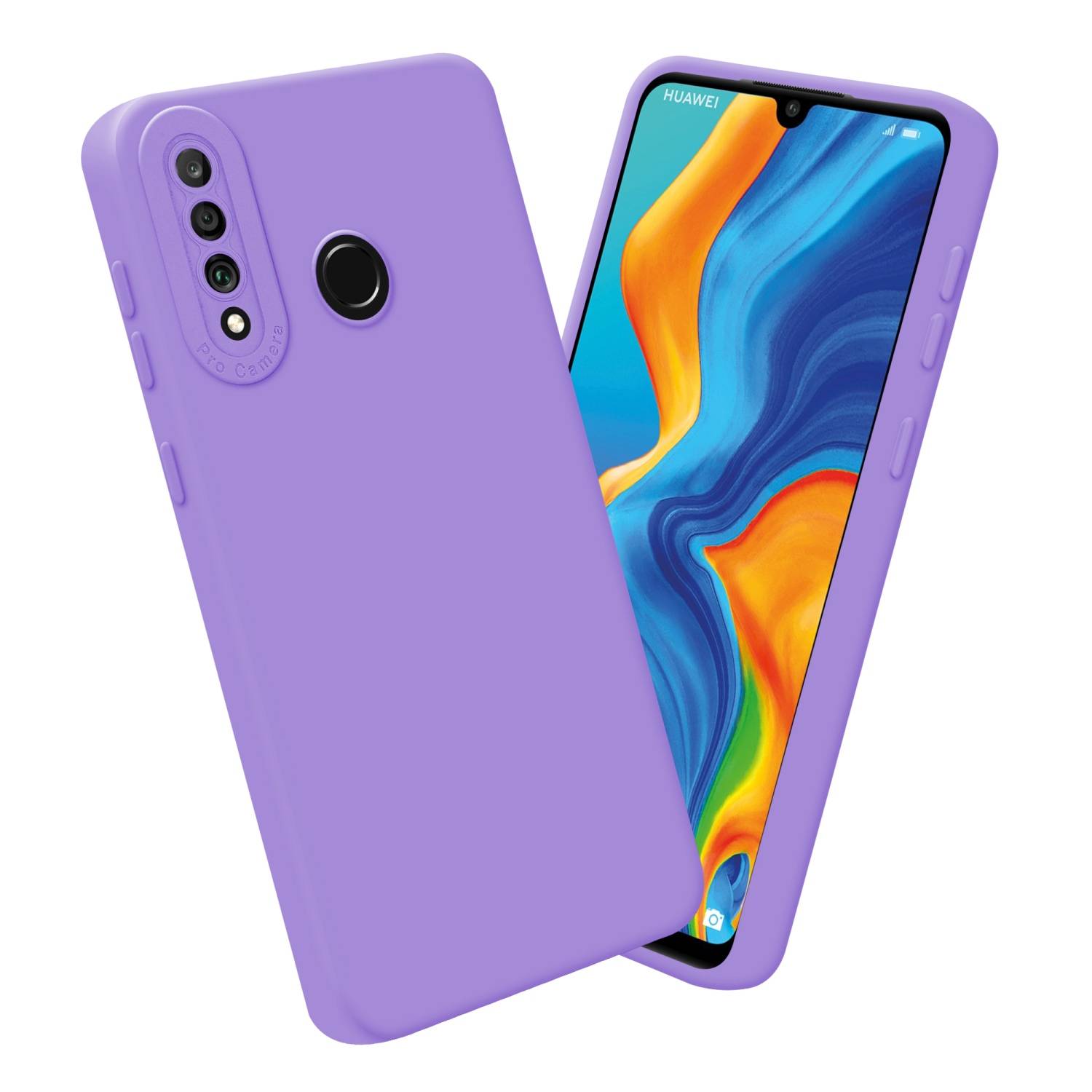 Cadorabo Hülle für Huawei P30 LITE Schutz Hülle in Lila TPU Silikon Etui Case Handyhülle-3