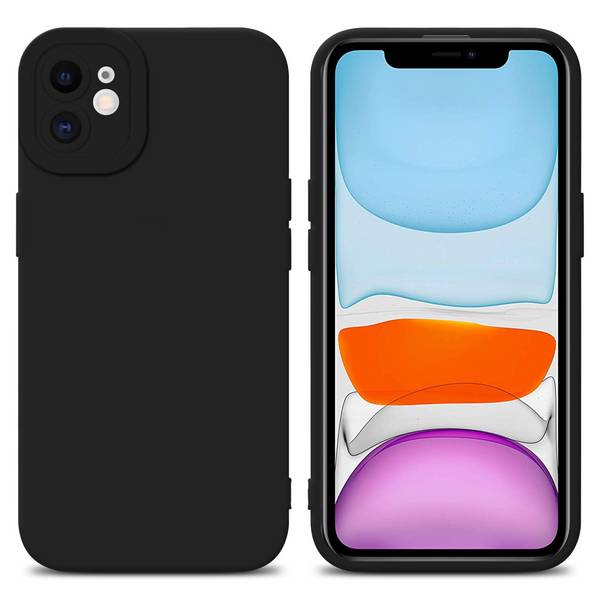 Cadorabo Hülle für Apple iPhone 12 Schutz Hülle in Schwarz TPU Silikon Etui Case Handyhülle