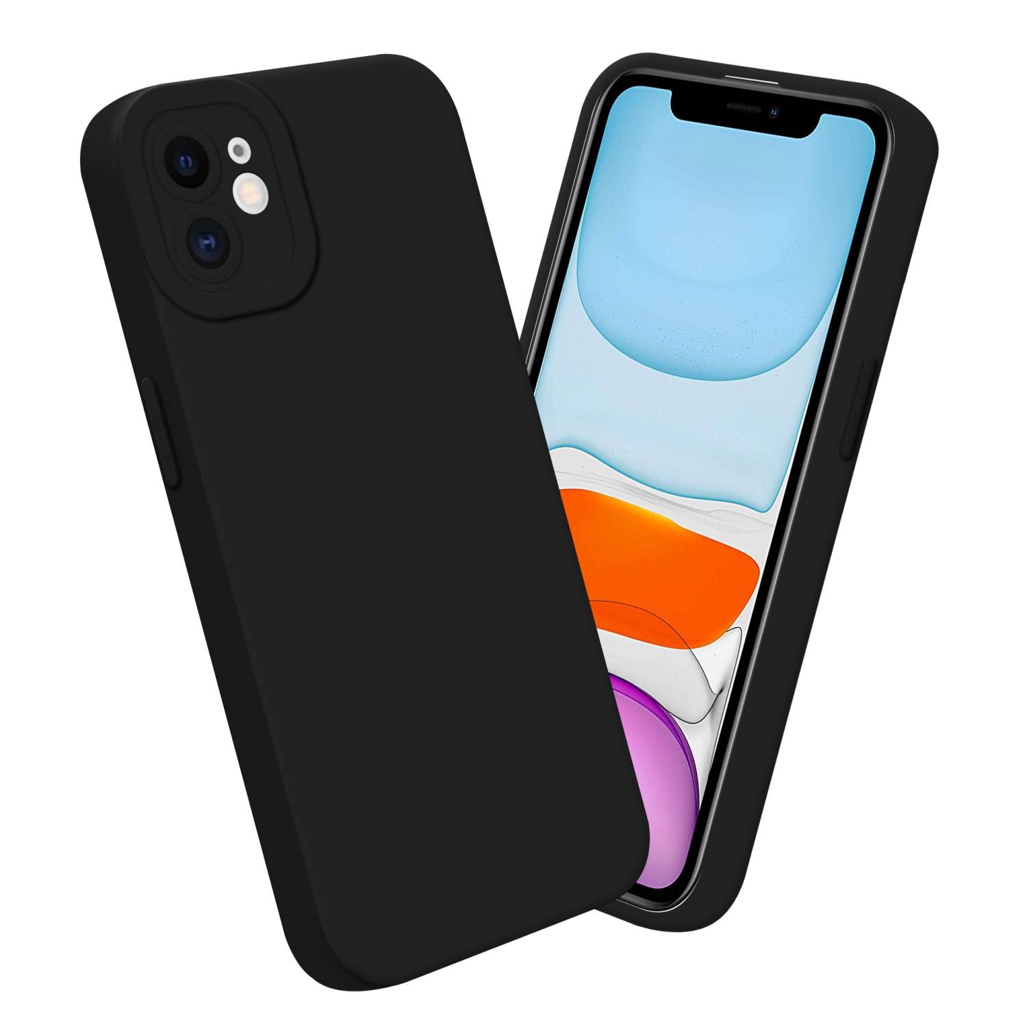 Cadorabo Hülle für Apple iPhone 12 Schutz Hülle in Schwarz TPU Silikon Etui Case Handyhülle-2