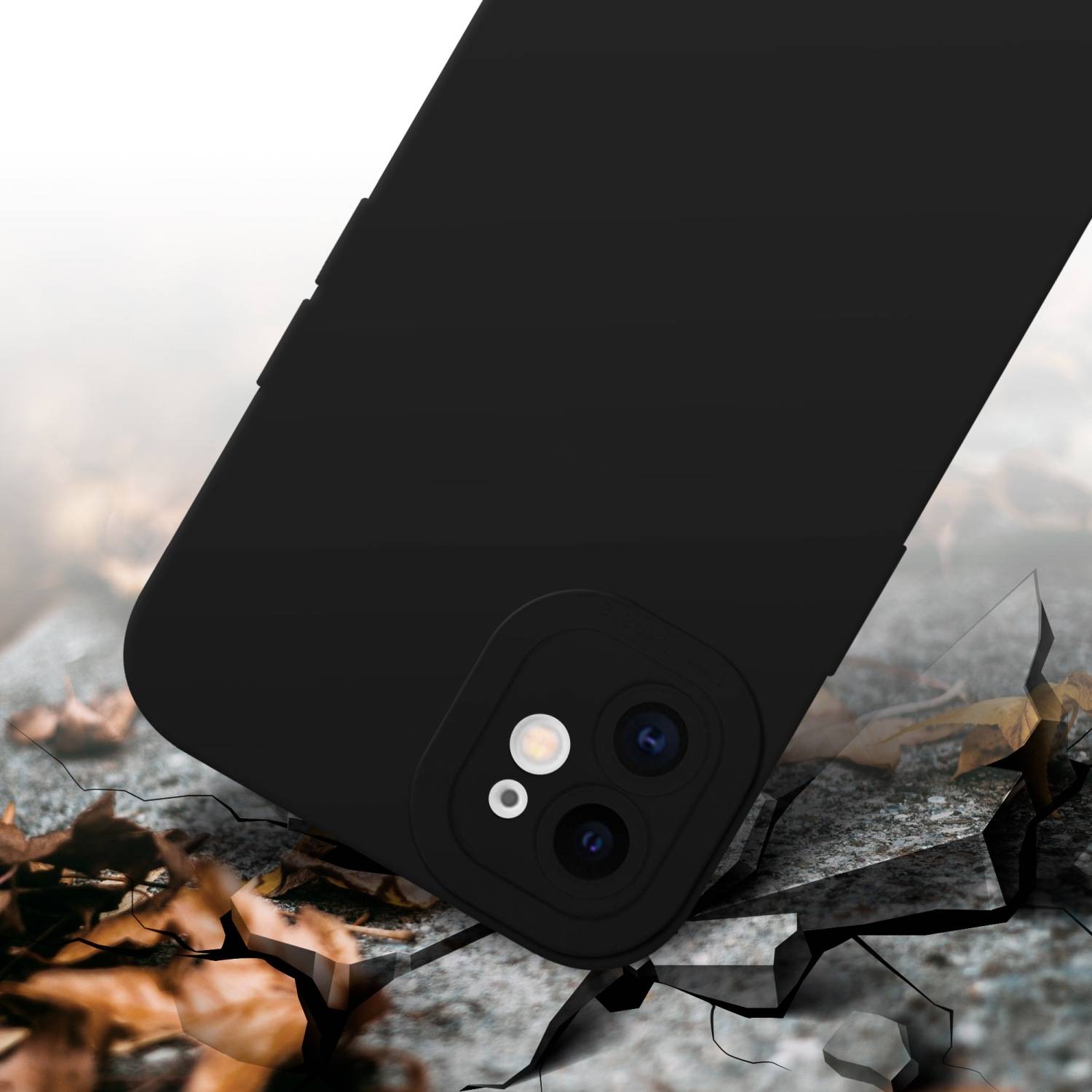 Cadorabo Hülle für Apple iPhone 12 Schutz Hülle in Schwarz TPU Silikon Etui Case Handyhülle-3