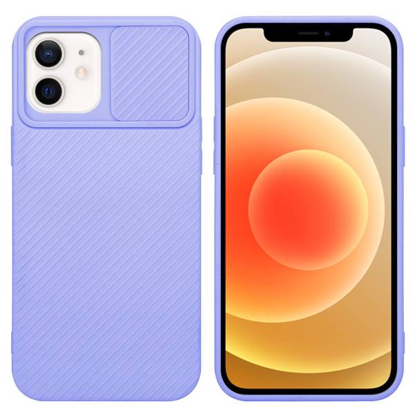 Cadorabo Hülle für Apple iPhone 12 Schutz Hülle in Lila Handyhülle TPU Etui Case Cover Kameraschutz