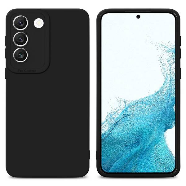 Cadorabo Hülle für Samsung Galaxy S22 Schutz Hülle in Schwarz TPU Silikon Etui Case Handyhülle