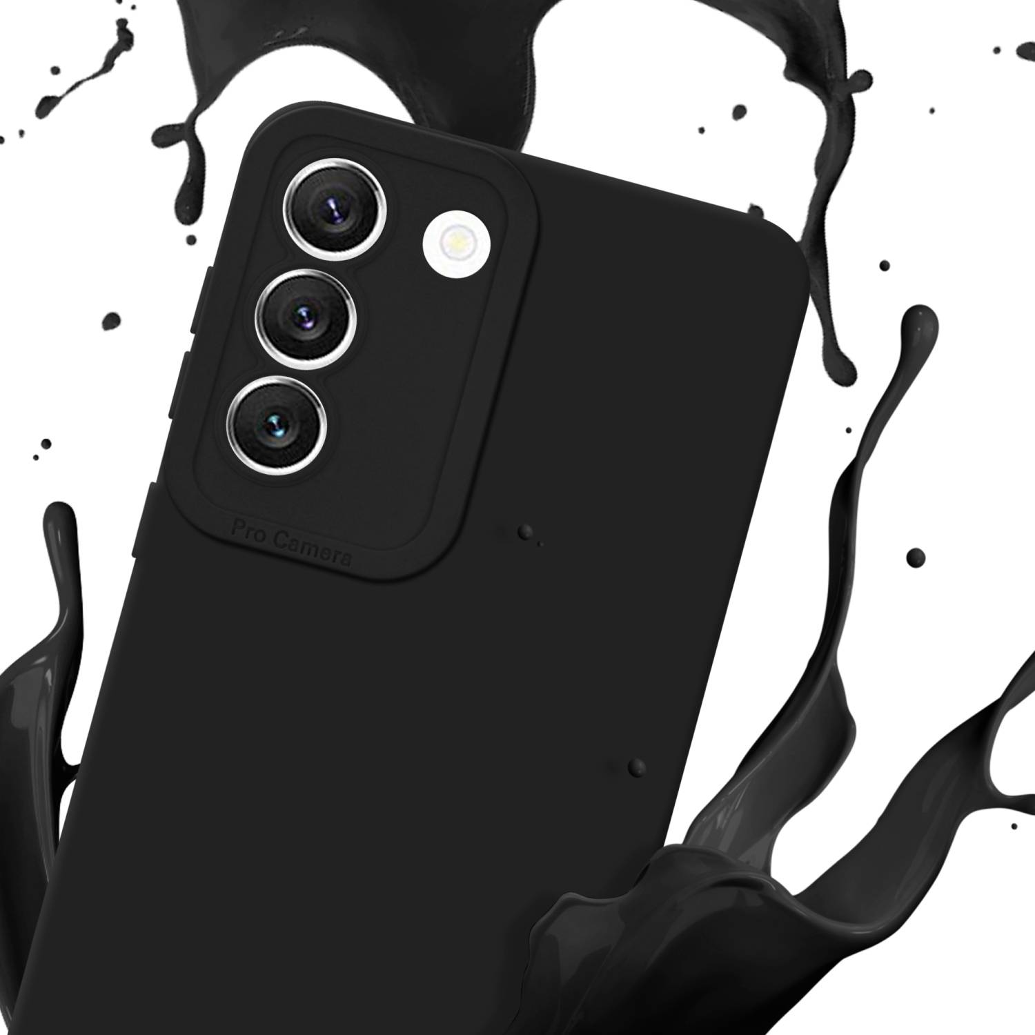 Cadorabo Hülle für Samsung Galaxy S22 Schutz Hülle in Schwarz TPU Silikon Etui Case Handyhülle-2