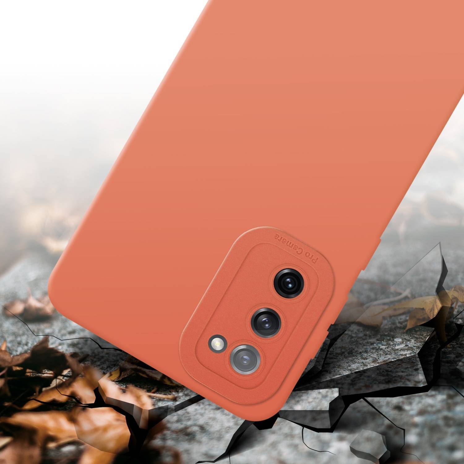 Cadorabo Hülle für Samsung Galaxy S20 FE Schutz Hülle in Orange TPU Silikon Etui Case Handyhülle-4