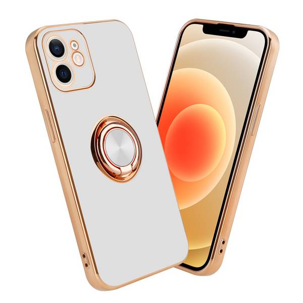 Cadorabo Schutzhülle für Apple iPhone 11 Hülle in Weiß Etui Case Cover Kameraschutz magnetische Autohalterung