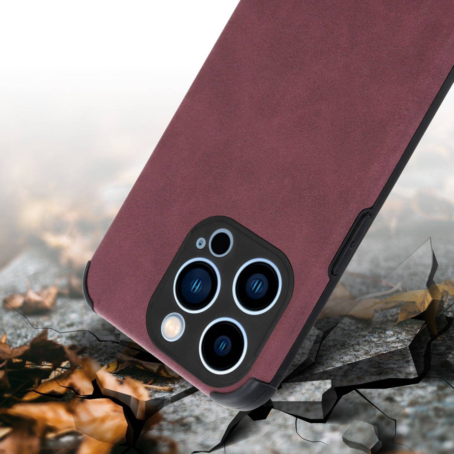 Cadorabo Hülle für Apple iPhone 11 PRO Schutz Hülle in Lila TPU Silikon Etui edle Kunst-Wildleder Rückseite-2
