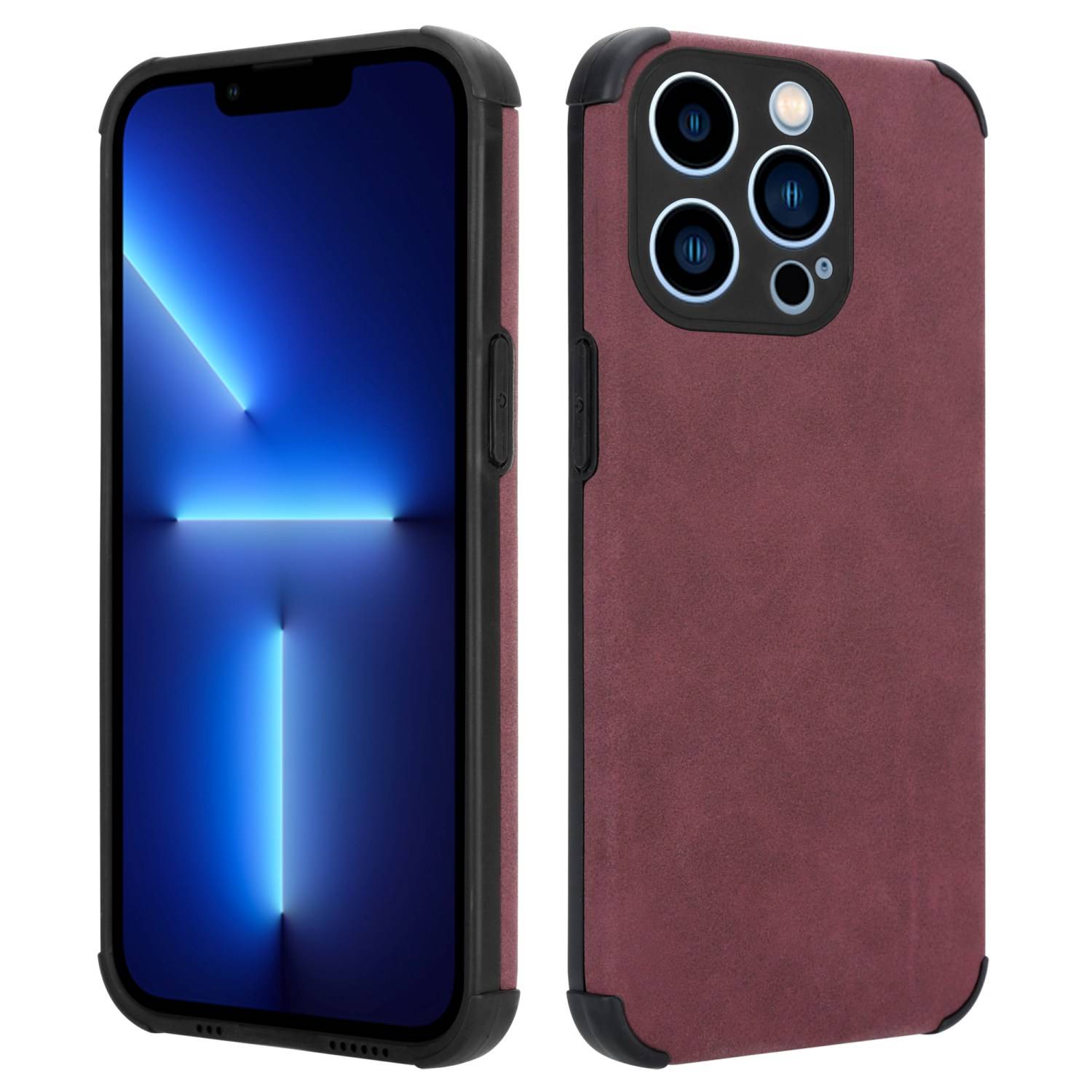 Cadorabo Hülle für Apple iPhone 11 PRO Schutz Hülle in Lila TPU Silikon Etui edle Kunst-Wildleder Rückseite-4
