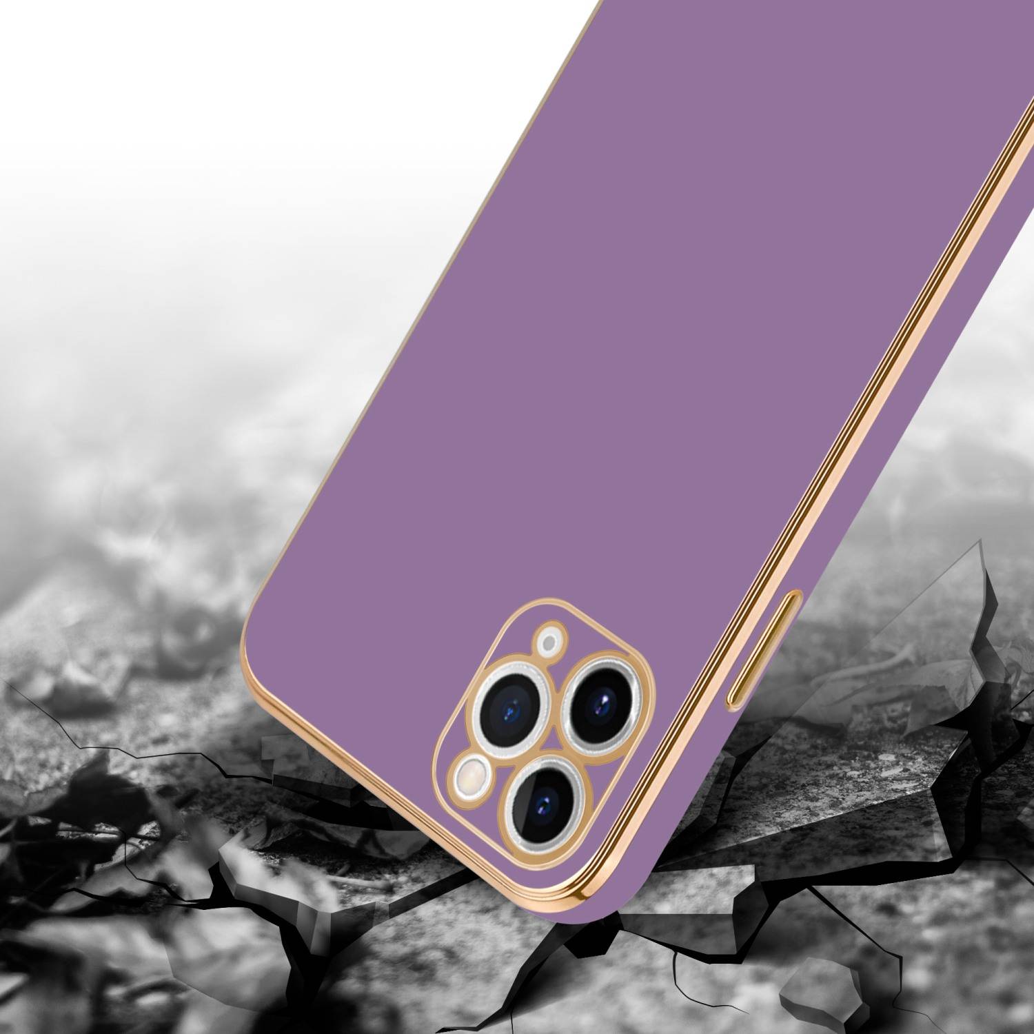 Cadorabo Schutzhülle für Apple iPhone 13 PRO Hülle in Lila Handyhülle TPU Silikon Kameraschutz Etui Case-4
