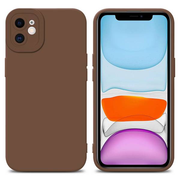 Cadorabo Hülle für Apple iPhone 11 Schutz Hülle in Braun TPU Silikon Etui Case Handyhülle