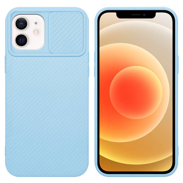 Cadorabo Hülle für Apple iPhone 12 Schutz Hülle in Blau Handyhülle TPU Etui Case Cover Kameraschutz