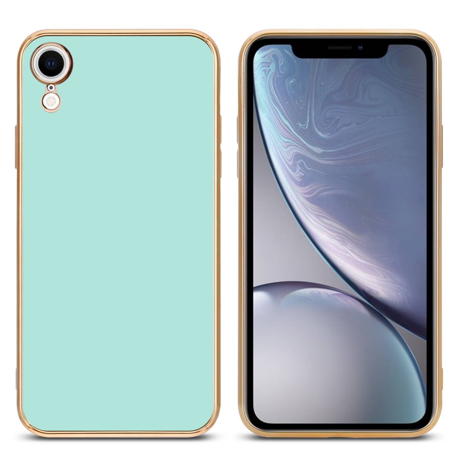 Cadorabo Schutzhülle für Apple iPhone XR Hülle in Grün Handyhülle TPU Silikon Kameraschutz Etui Case-2