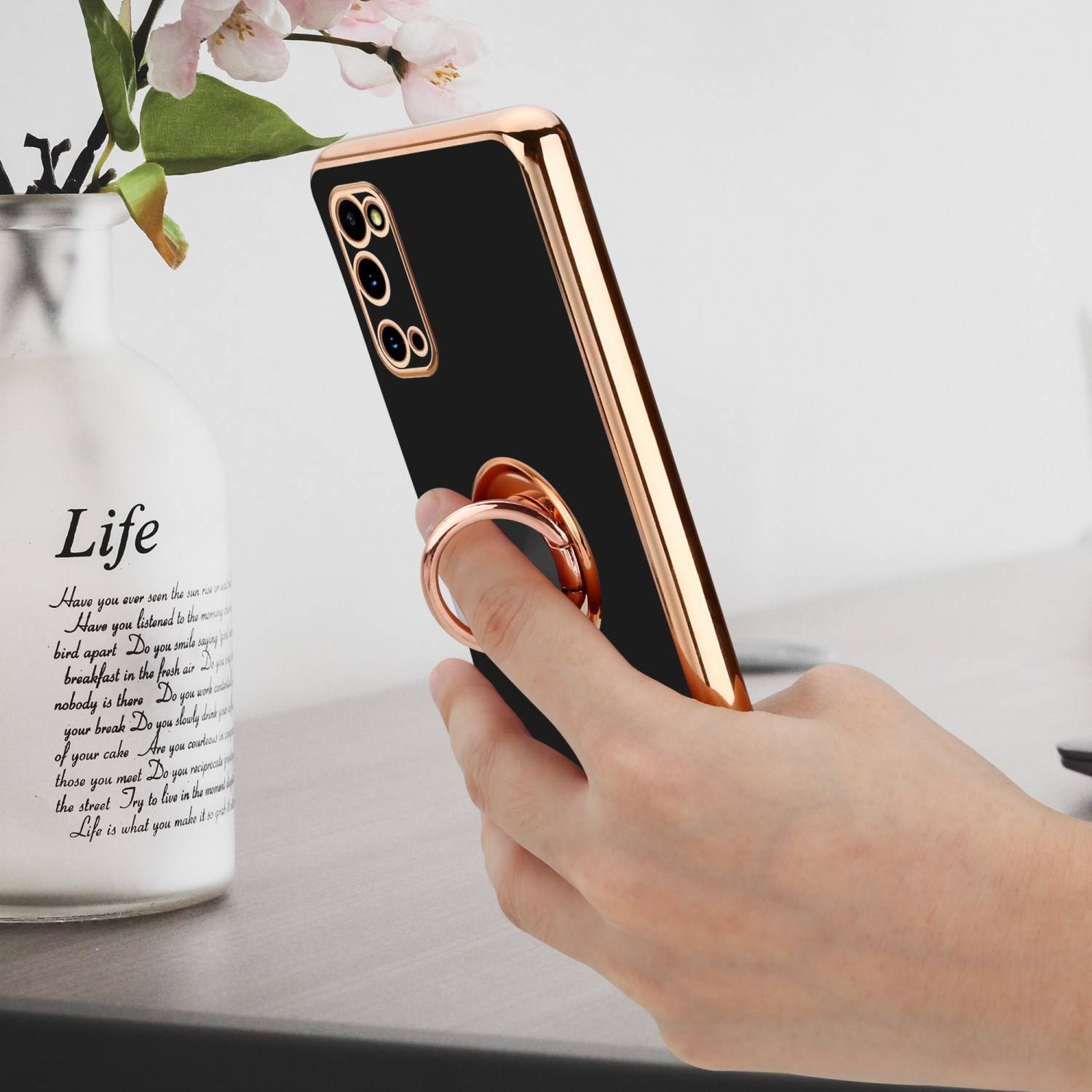 Cadorabo Schutzhülle für Samsung Galaxy S20 Hülle in Schwarz Etui Case Cover Kameraschutz magnetische Autohalterung-4