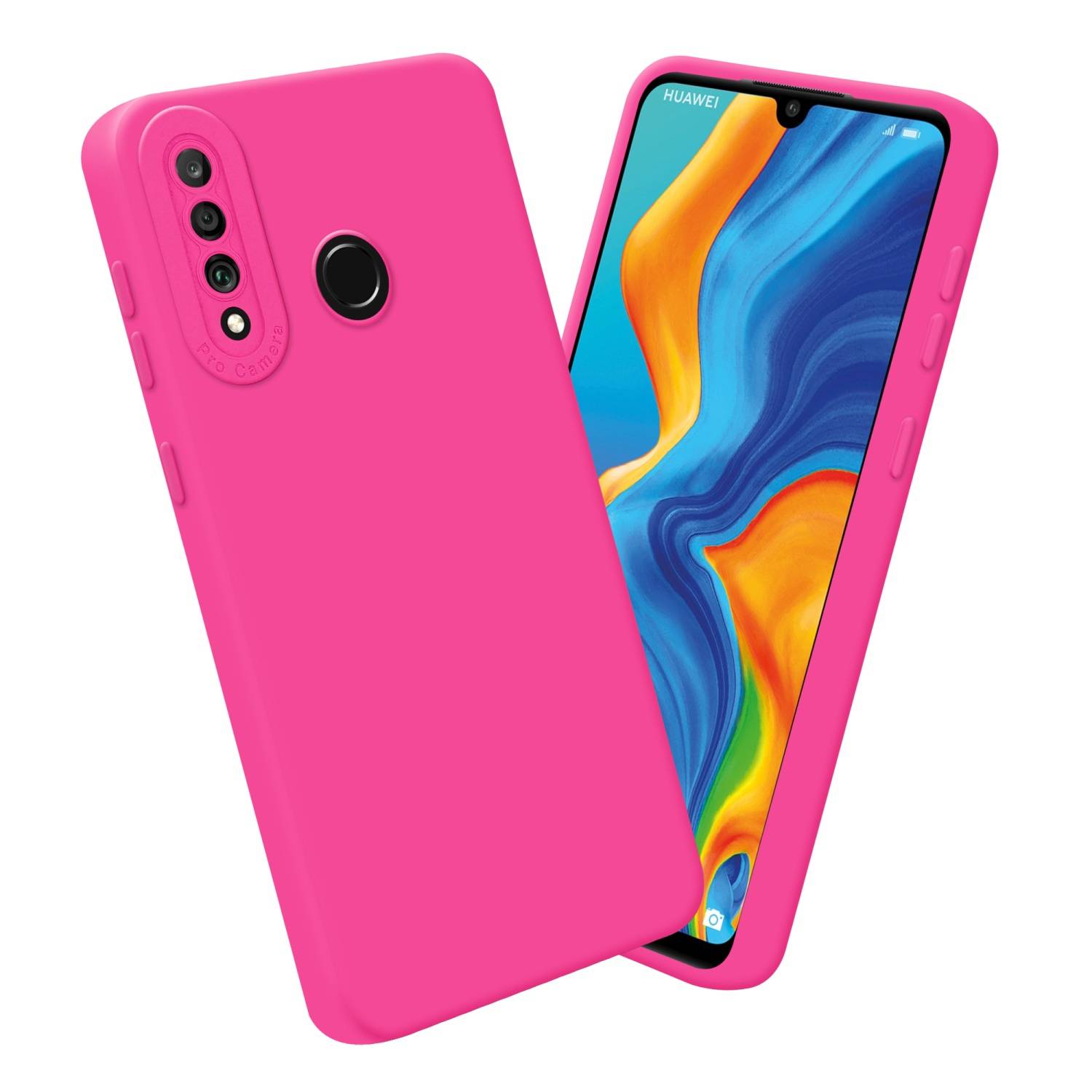 Cadorabo Hülle für Huawei P30 LITE Schutz Hülle in Pink TPU Silikon Etui Case Handyhülle-3