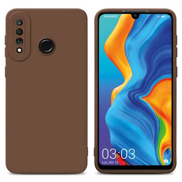 Cadorabo Hülle für Huawei P30 LITE Schutz Hülle in Braun TPU Silikon Etui Case Handyhülle