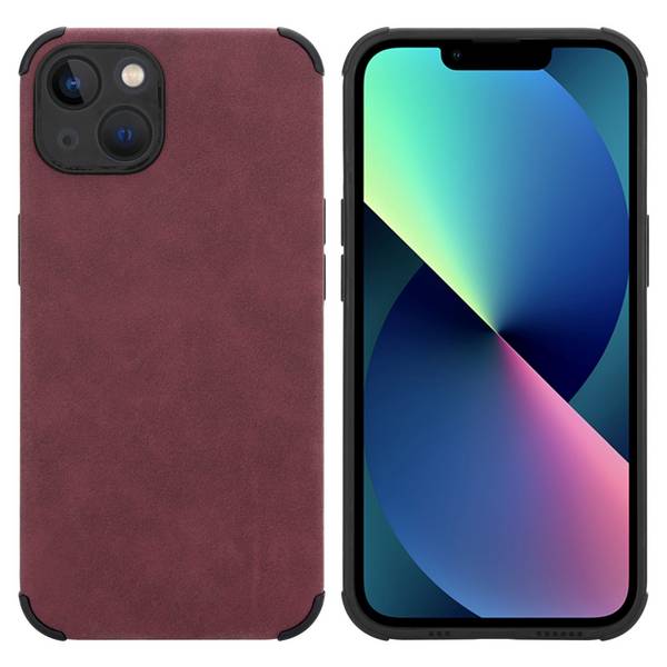 Cadorabo Hülle für Apple iPhone 13 Schutz Hülle in Lila TPU Silikon Etui edle Kunst-Wildleder Rückseite