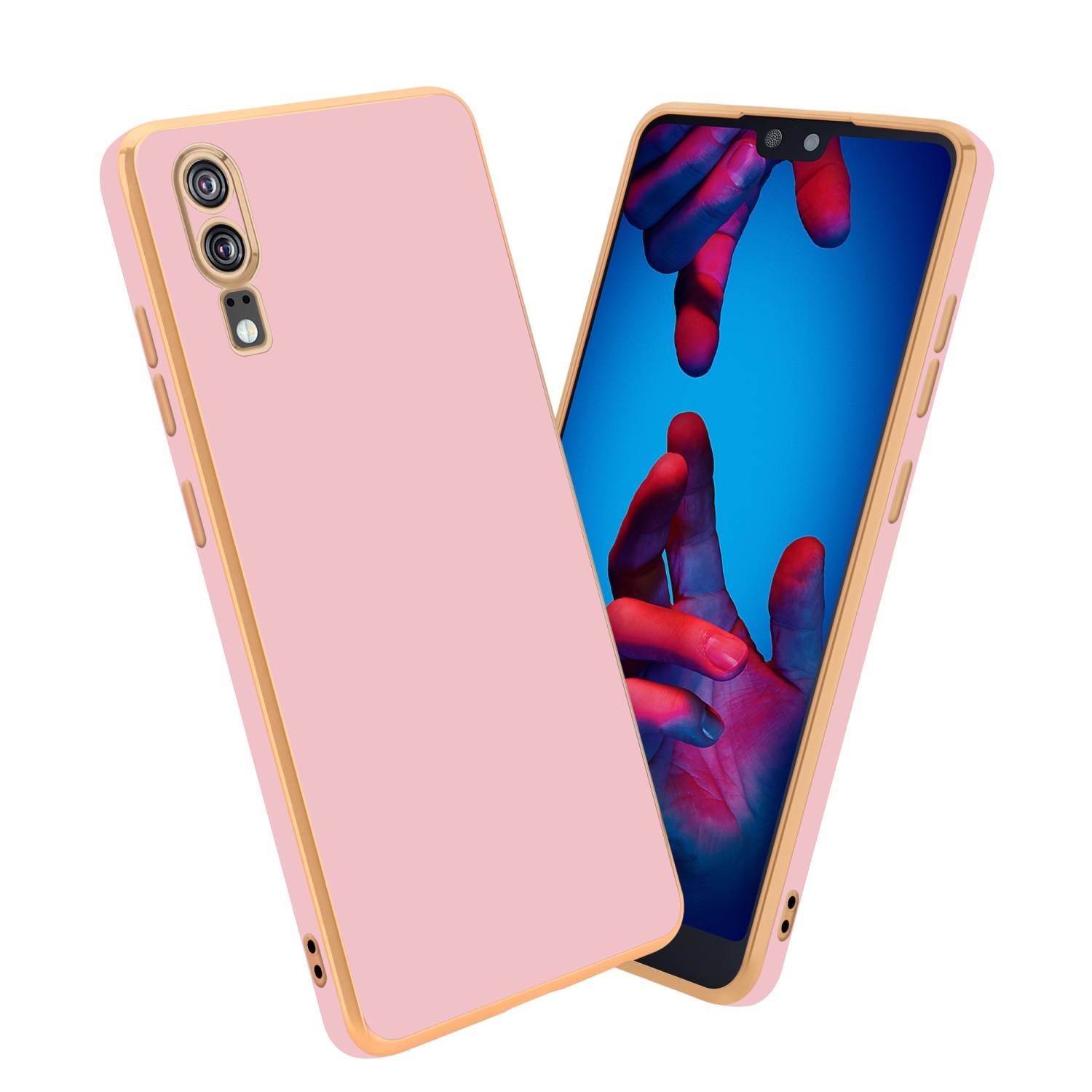 Cadorabo Schutzhülle für Huawei P20 Hülle in Rosa Handyhülle TPU Silikon Kameraschutz Etui Case-0