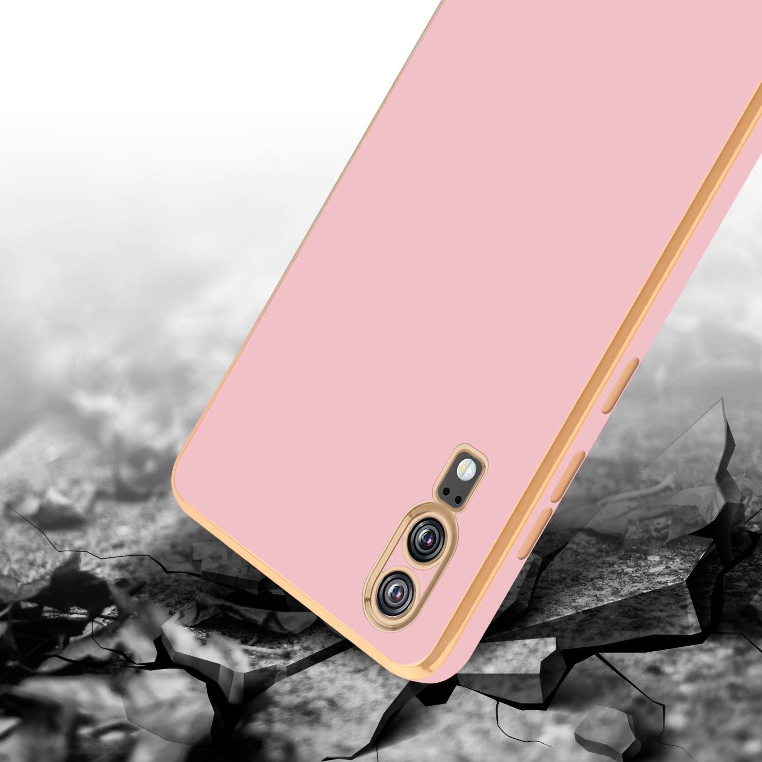 Cadorabo Schutzhülle für Huawei P20 Hülle in Rosa Handyhülle TPU Silikon Kameraschutz Etui Case-3