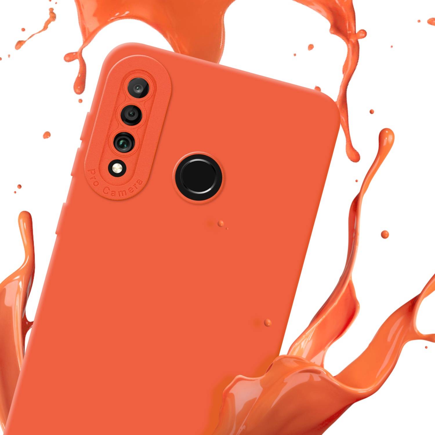 Cadorabo Hülle für Huawei P30 LITE Schutz Hülle in Orange TPU Silikon Etui Case Handyhülle-2
