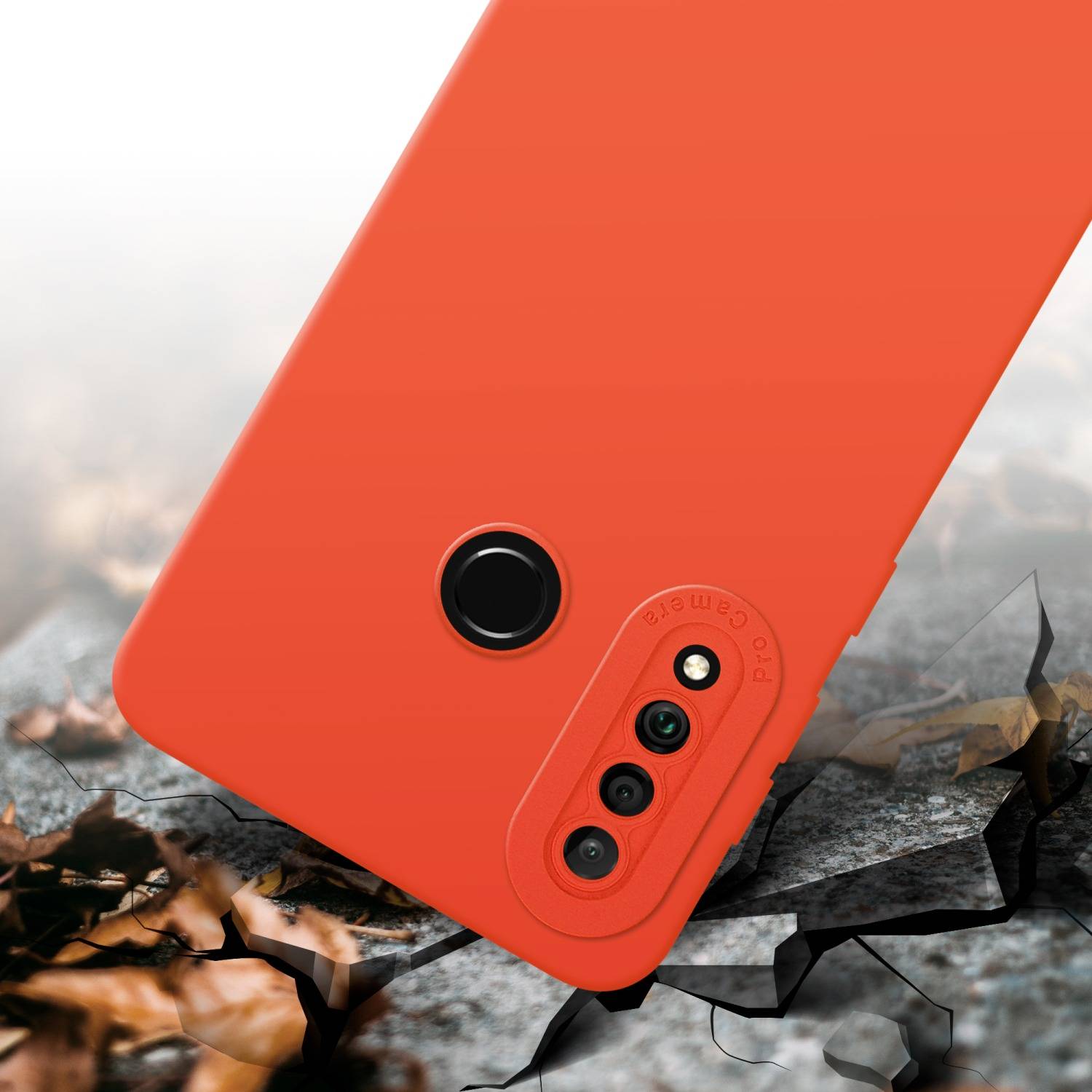 Cadorabo Hülle für Huawei P30 LITE Schutz Hülle in Orange TPU Silikon Etui Case Handyhülle-4