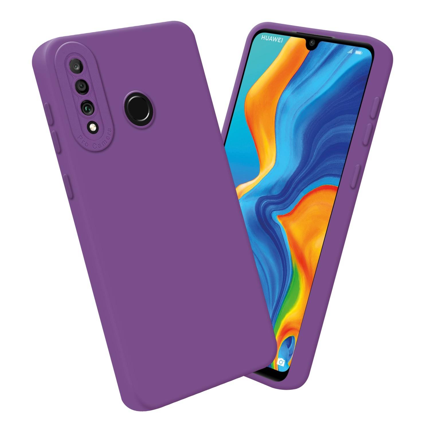 Cadorabo Hülle für Huawei P30 LITE Schutz Hülle in Lila TPU Silikon Etui Case Handyhülle-3
