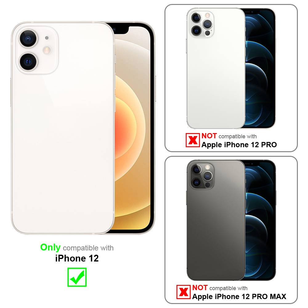 Cadorabo Hülle für Apple iPhone 12 Schutz Hülle in Schwarz TPU Silikon Etui Case Handyhülle-4