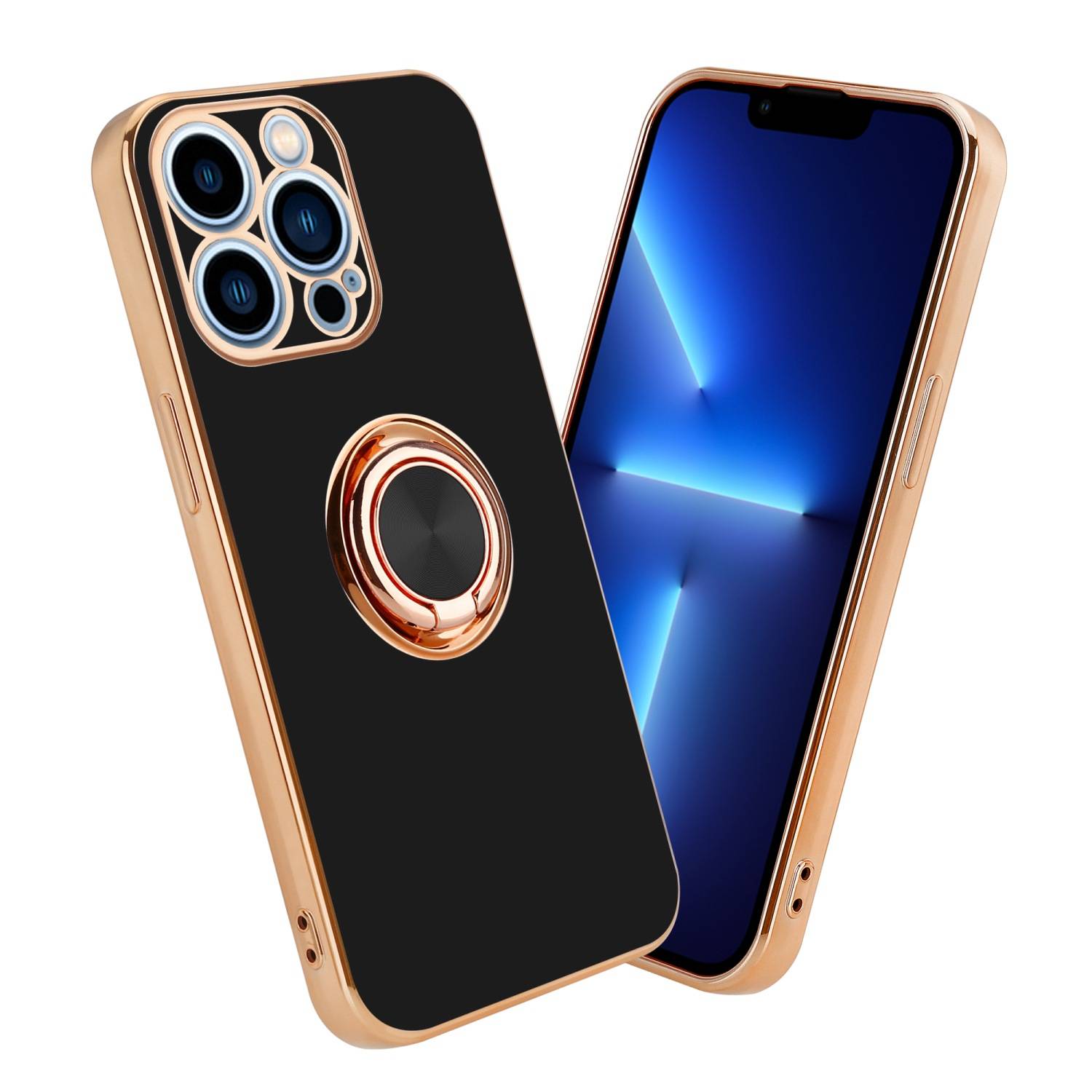 Cadorabo Schutzhülle für Apple iPhone 13 PRO MAX Hülle in Schwarz Etui Case Cover Kameraschutz magnetische Autohalterung-0