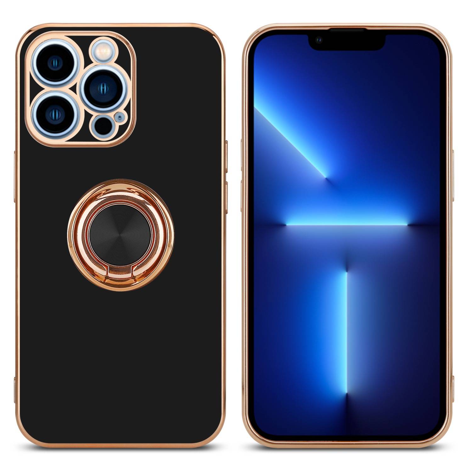 Cadorabo Schutzhülle für Apple iPhone 13 PRO MAX Hülle in Schwarz Etui Case Cover Kameraschutz magnetische Autohalterung-2