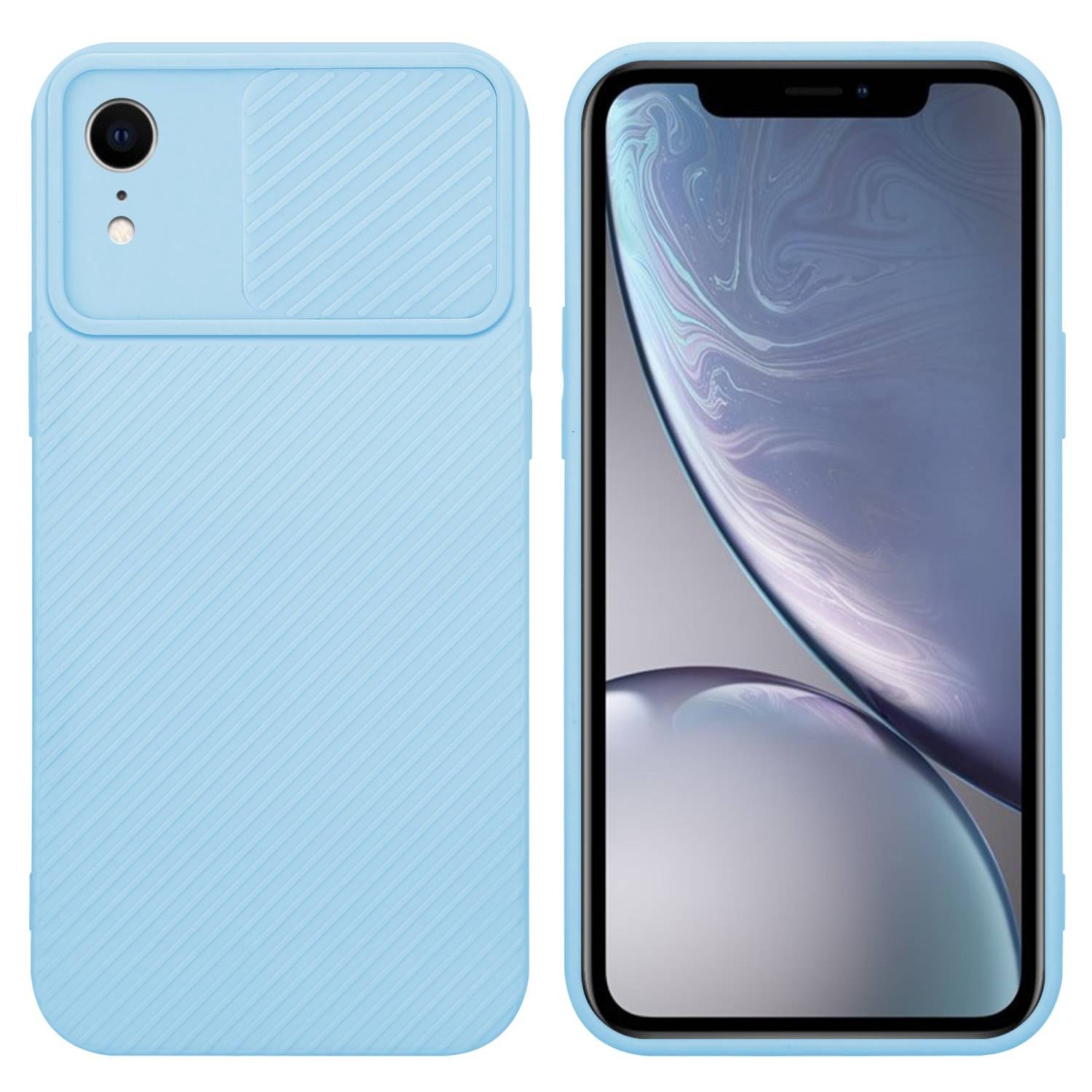 Cadorabo Hülle für Apple iPhone XR Schutz Hülle in Blau Handyhülle TPU Etui Case Cover Kameraschutz-0