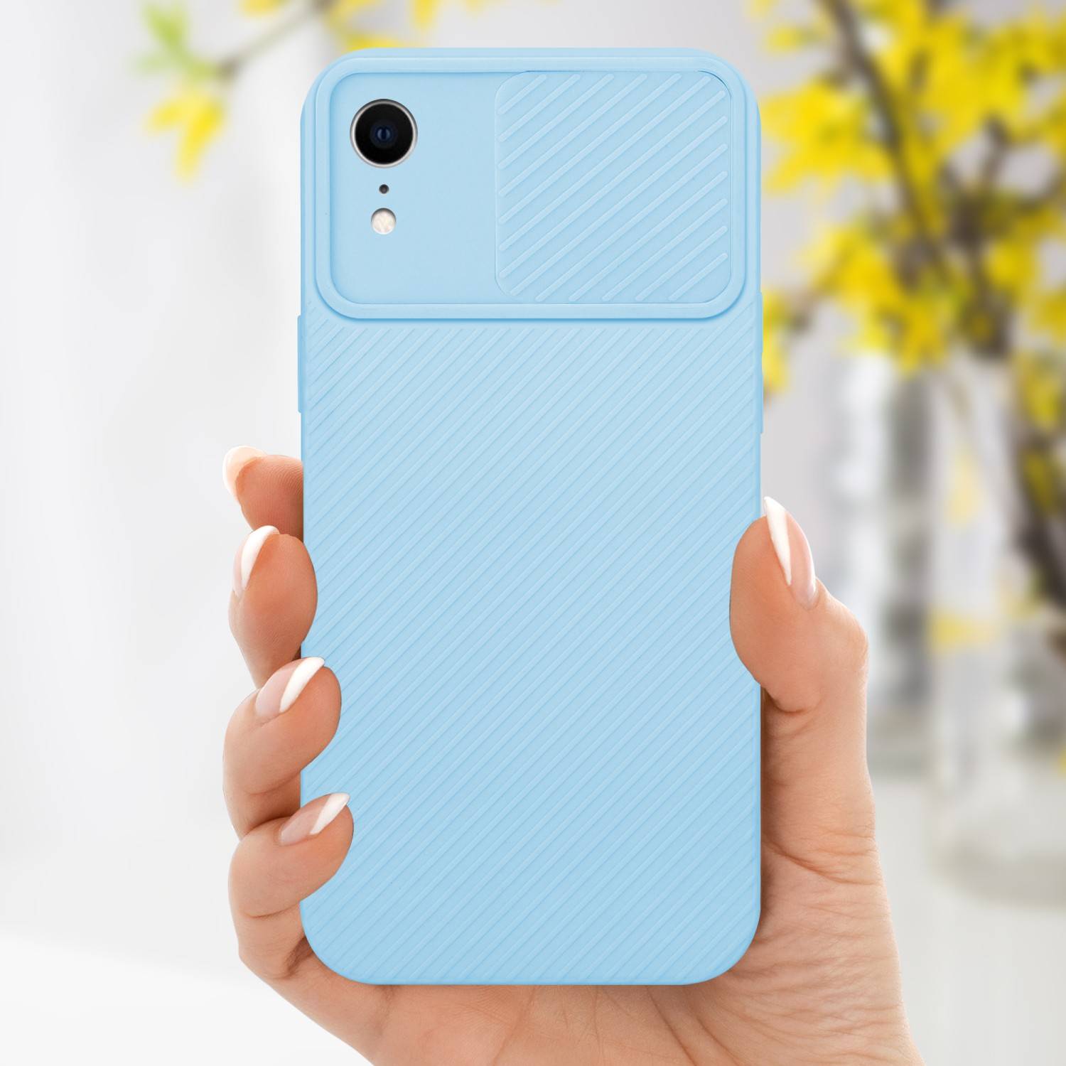 Cadorabo Hülle für Apple iPhone XR Schutz Hülle in Blau Handyhülle TPU Etui Case Cover Kameraschutz-4