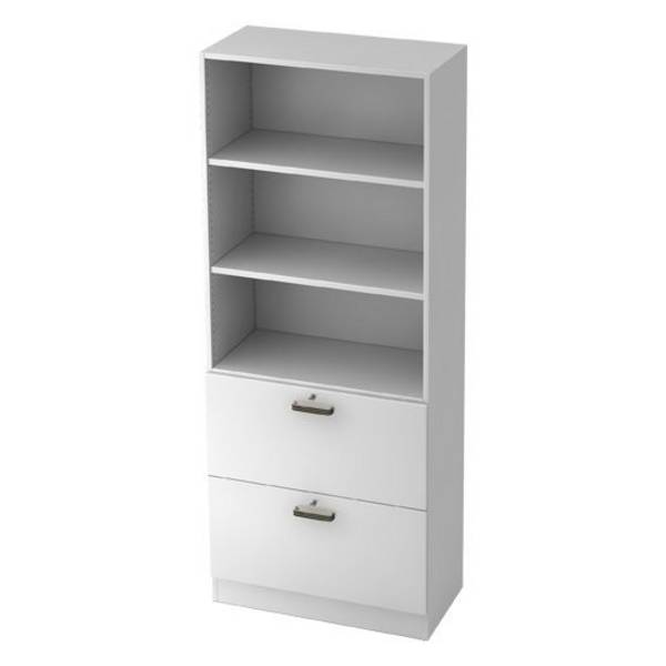 Hammerbacher Hängeregistratur-Schrank Securoline, 2 Auszüge, 3 OH, 80 x 42 x 200,4 cm, weiß