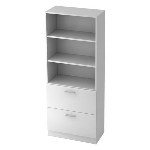 Hammerbacher Hängeregistratur-Schrank Highline, 2 Auszüge, 3 Ordnerhöhen, 80 x 42 x 200,4 cm, weiß