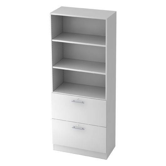 Hammerbacher Hängeregistratur-Schrank Highline, 2 Auszüge, 3 Ordnerhöhen, 80 x 42 x 200,4 cm, weiß-0