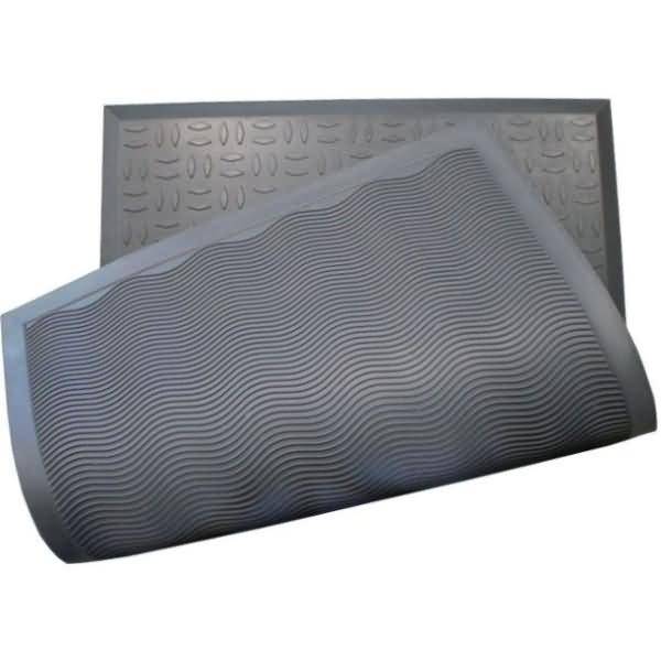 Arbeitsplatzmatte Yoga Ergo Fire mit Riffelblechoberfläche 65x185cm grau