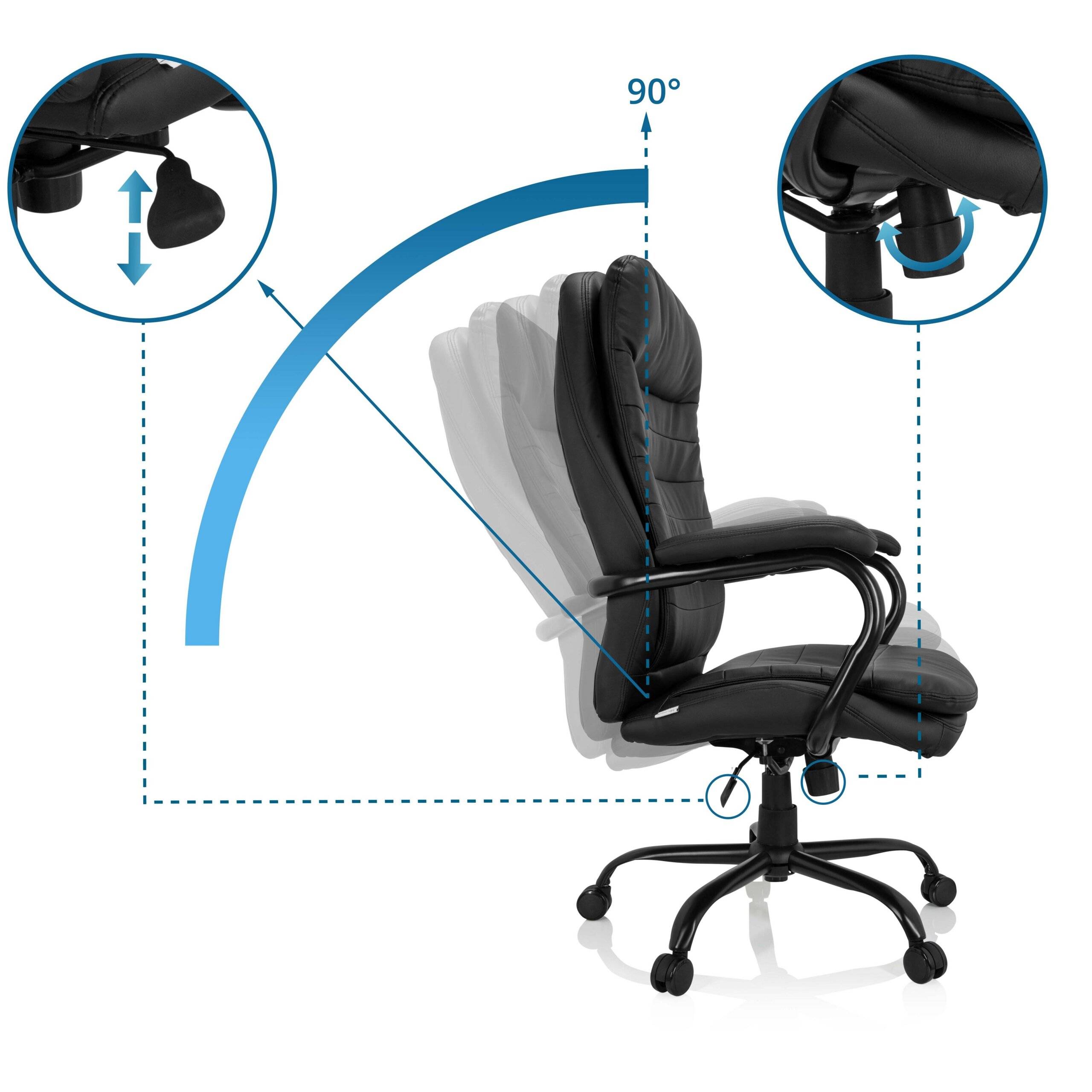 Bürostuhl Chefsessel RELAX XXL B PU schwarz hjh OFFICE-2