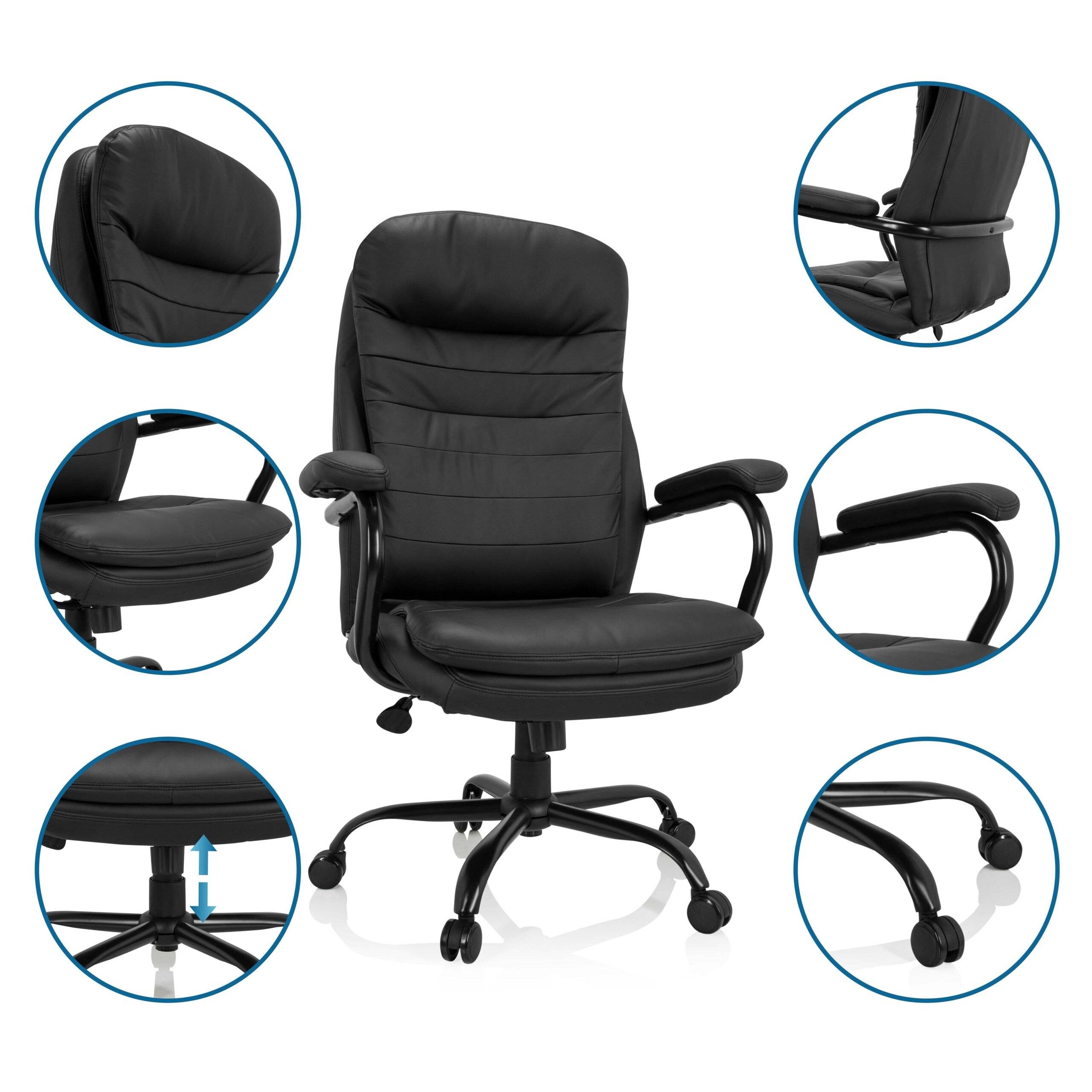 Bürostuhl Chefsessel RELAX XXL B PU schwarz hjh OFFICE-3