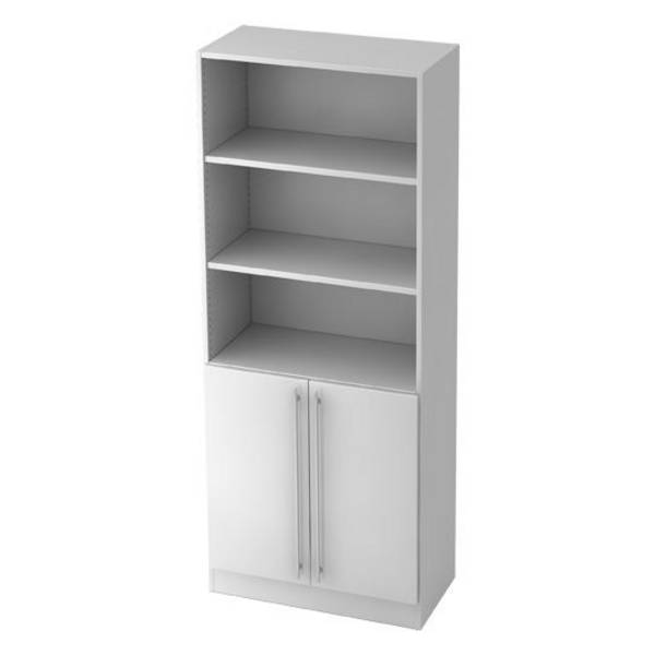 Hammerbacher Kombischrank Highline, 5 Ordnerhöhen, 80 x 42 x 200,4 cm, weiß